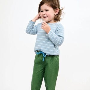 Oso & Me Edward Baby T-Shirt in Dusty Fine Blue Stripe (Size 12 mos)